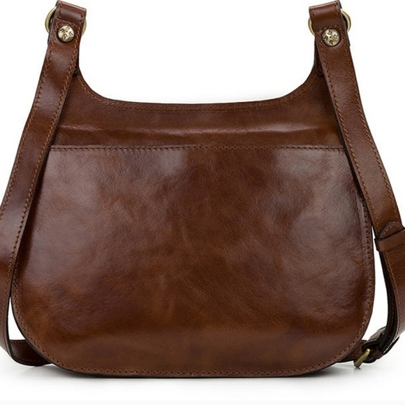 Patricia Nash Large Leather & Sherpa Brown London Saddle Bag - Picture 3 of 6